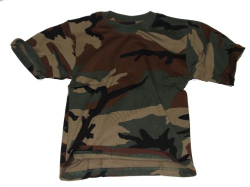 Kinder Army Style T-Shirt verschiedene Tarn Farben Gr. 122 – 176 146/152,Woodland