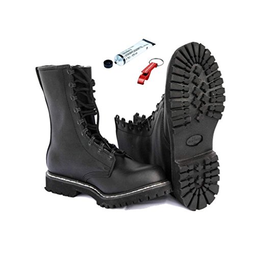 Springerstiefel + original BW Schuhpflegemittel + AOS-Outdoor® Schlüsselanhänger 43