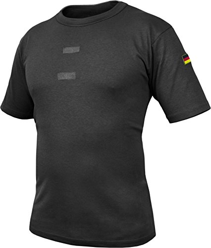 Bundeswehr Tropen T-Shirt mit Deutschlandfahnen und Klettstreifen Farbe Schwarz Größe 6