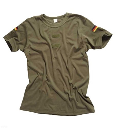 Bundeswehr Tropen T-Shirt mit Deutschlandfahnen und Klettstreifen in, schwarz, oliv und coyote 6,Oliv