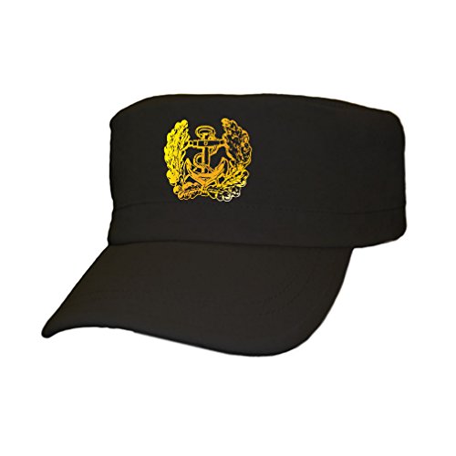 deutsche Marine Eichenlaub Anker Bundeswehr Bund Bw Deutschland – Cap Kappe Baseballcap Kopfbedeckung (kahki 5,5cm x 5,5cm) #12358