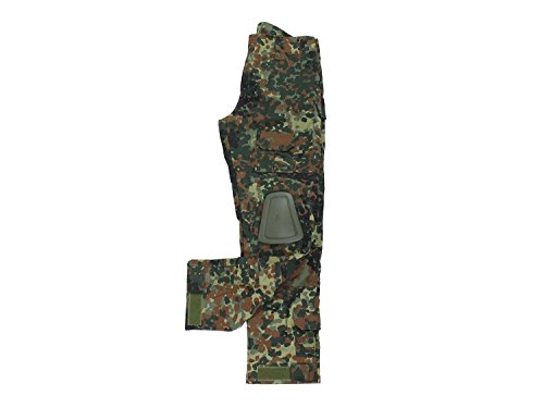 BEGADI Basics Combat Pants / Hose, mit 10 Taschen & abnehmbaren Knieschonern – flecktarn