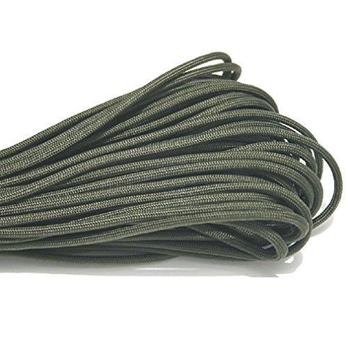 33ft 10m Paracord Fallschirm Schnur 550lb Überleben Parachute Rope Lanyard Mil Spec Typ III 7 Strand Kern(Armee Grün)