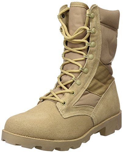 US Army Desert Combat Jungle Patrol Mens Boots Tan Suede Leather Khaki