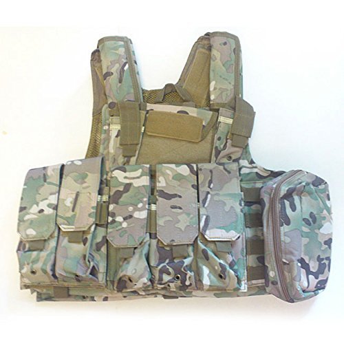 Militär Armee Schwer Pflicht MOLLE Kampf Weste / Schulung Schutz Geborgenheit Weste mit Beutel Multicam(MC) für Taktisch Jagd Airsoft Außen Camping