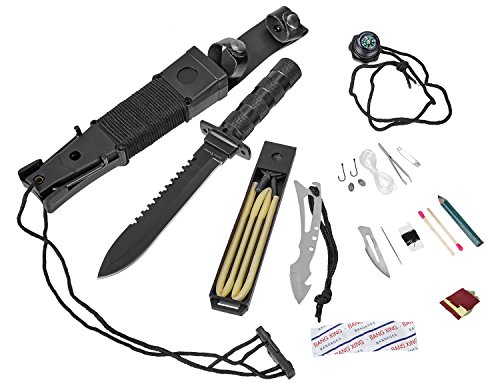 Survival Knife Gürtelmesser mit Überlebensausrüstung