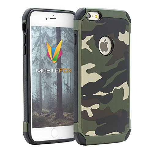 Mobilefox Camouflage Schutz-Hülle Army Case Tasche Cover Apple iPhone 6/S Grün