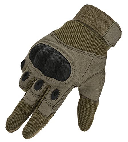 Coofit Outdoor Handschuhe Winter Sport Motorrad Handschuhe Herren Vollfinger Gloves Biking Skifahre Handschuhe (Khaki, M)