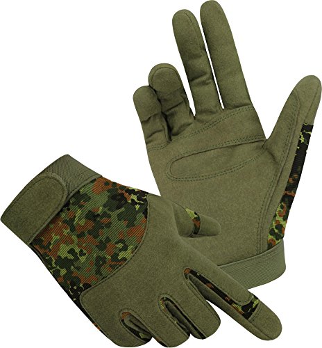 Tactical Army Gloves Herrenhandschuhe aus Spezialkunstleder Farbe Flecktarn Größe L