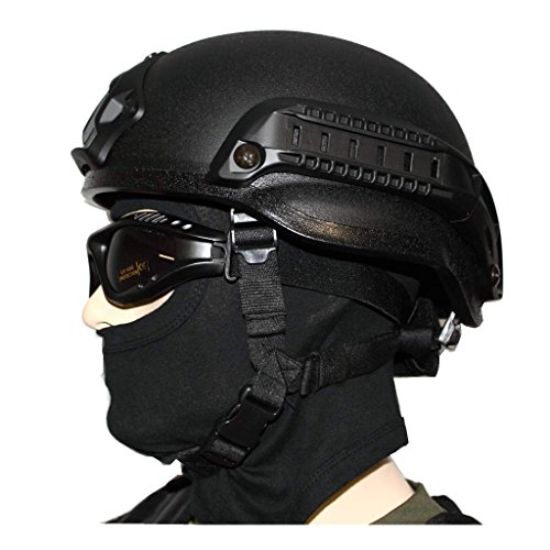 Gefechtshelm MICH 2002 W/RAIL komplett + Balaclava 1-Loch + Tactical Brille