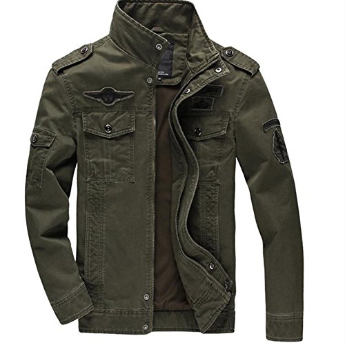 Newbestyle Frühling Herbst Winter Baumwolle Militär Männer Jacke Feldjacke Parka Herrenjacke Pilotenjacke Army Green Large