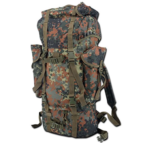 BW Kampfrucksack 65 Liter in Flecktarn, Oliv, Schwarz, Tropentarn, Woodland und mehr !! (Flecktarn)