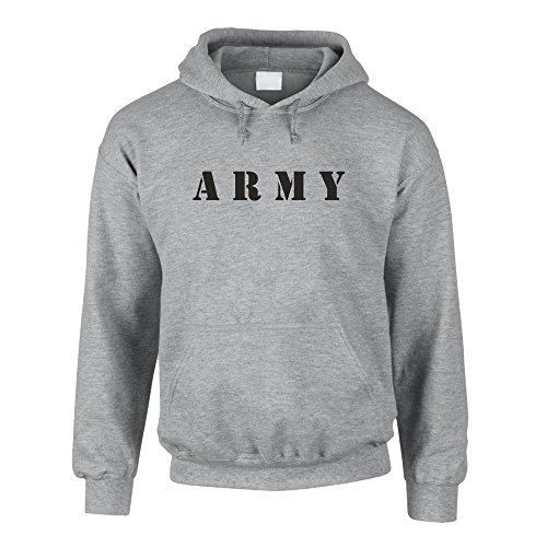 Hoodie Army Kapuzenpullover Sweater Pullover Armee Bundeswehr, grau-schwarz, M