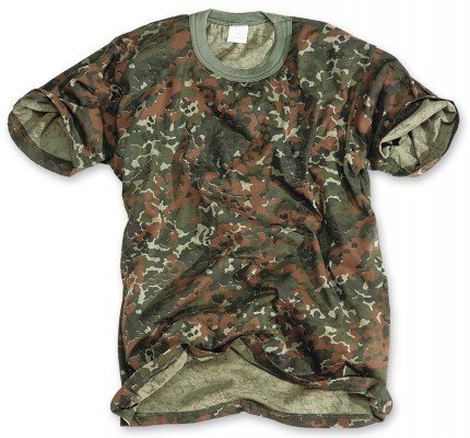 Classic Army Style T-Shirt Kurzarm Shirt 6 Farben wählbar S – 3XL M,Flecktarn