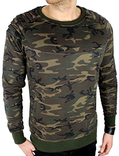 Herren Sweatshirt Pullover Camouflage Militär Armee Bundeswehr U.A Army (L)